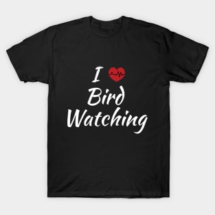 I Love Bird Watching Cute Red Heart V2 T-Shirt